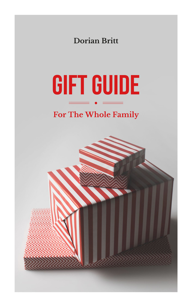 Gift Guide Red Present Boxes Book Cover Design Template