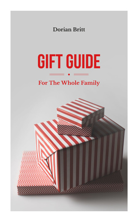 Designvorlage Geschenkführer mit roten Geschenkboxen für Book Cover