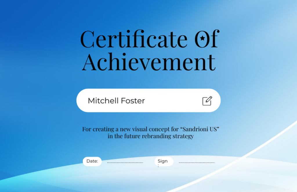 Business Strategy Achievement Award Certificate 5.5x8.5in – шаблон для дизайна