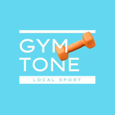 Gym Ad with Weight Illustration Logo 1080x1080pxデザインテンプレート