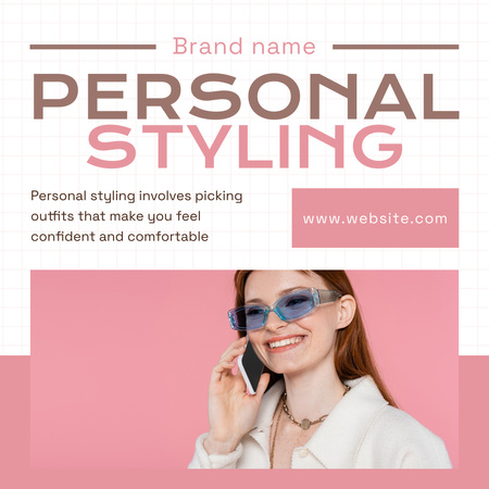 Modèle de visuel Personal Styling Services Offer on Pink - Instagram