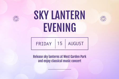 Sky Lantern Evening Announcement Flyer 4x6in Horizontal Tasarım Şablonu
