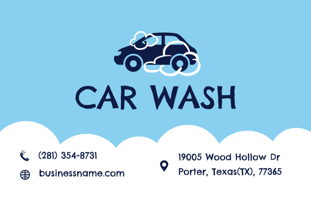 Designvorlage Ad of Car Wash für Business Card 85x55mm