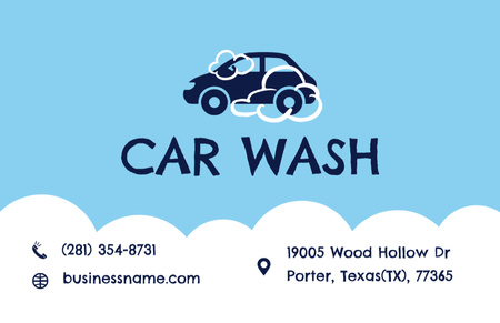 Ad of Car Wash Business Card 85x55mm Design Template