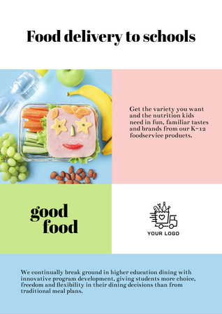 School Food Ad Flyer A4 Design Template