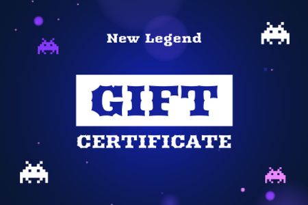 Ontwerpsjabloon van Gift Certificate van Gaming Shop Ad