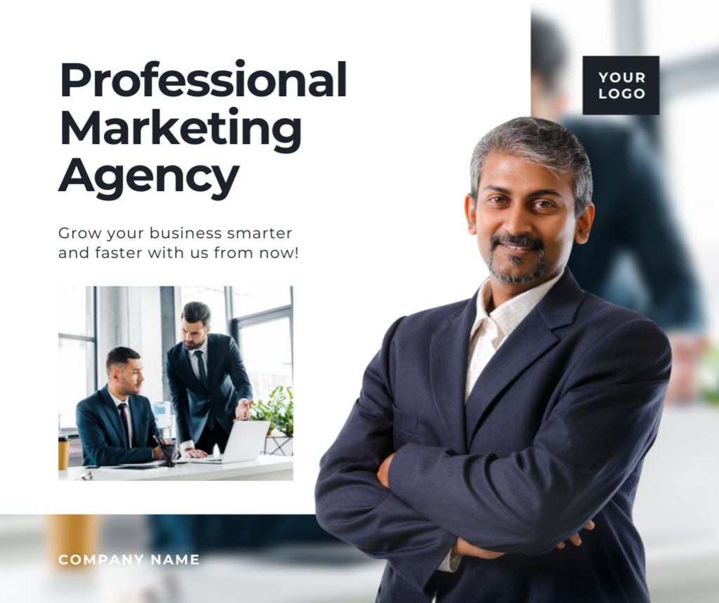 Services of Professional Marketing Agency Facebookデザインテンプレート