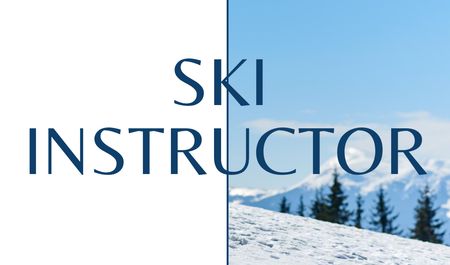 Ski Instructor Services Offer Business card Design Template