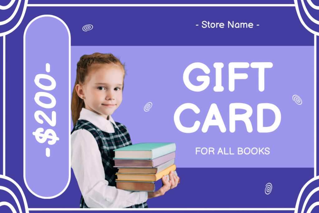 Modèle de visuel Special Offer in Bookstore for All Books - Gift Certificate