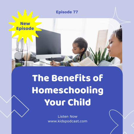 домашнее обучение преимущества подкаст обложка Podcast Cover – шаблон для дизайна