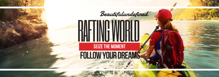 Plantilla de diseño de Rafting Tour Invitation with Woman in Boat Tumblr 