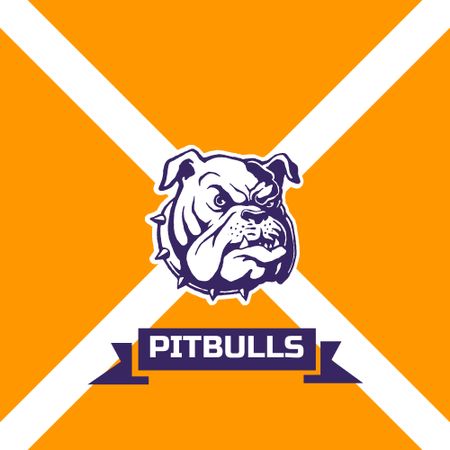 Sport Team Emblem with Bulldog Logo Tasarım Şablonu