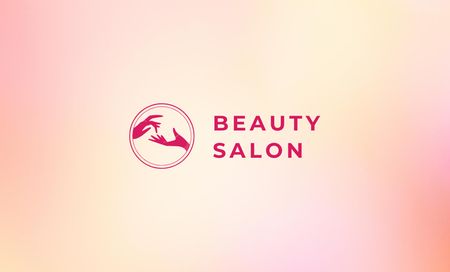 Beauty Salon Ad on Pink Gradient Business Card 91x55mmデザインテンプレート