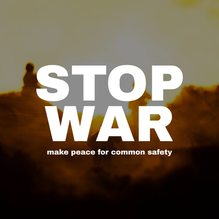 War Photo for Motivation to Make Peace Instagram Design Template