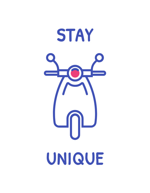 Cute Phrase with Moped Illustration T-Shirt – шаблон для дизайну