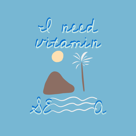 Cute Phrase about Sea Instagram tervezősablon