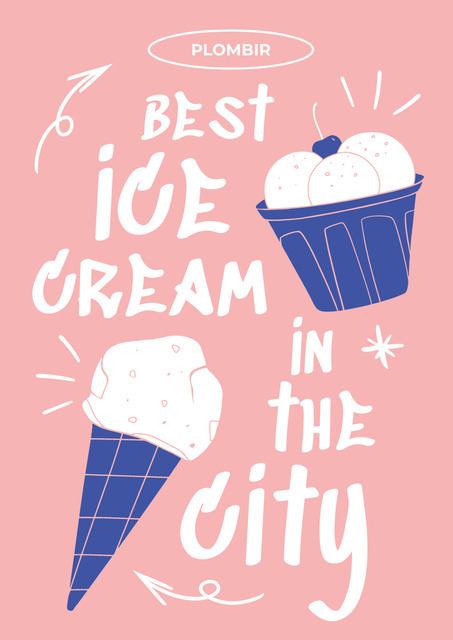 Yummy Ice Cream Ad Poster A3 Design Template
