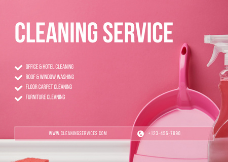 Cleaning Service Advertisement Flyer 5x7in Horizontal Design Template