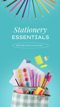 Platilla de diseño Explore Various Colorful Stationery Products Instagram Video Story