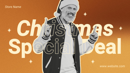 Ontwerpsjabloon van Youtube Thumbnail van Funky Santa Claus for Christmas Special Deal