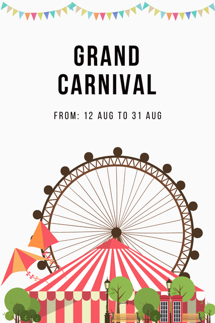 Designvorlage Announcement of Grand Carnival für Pinterest