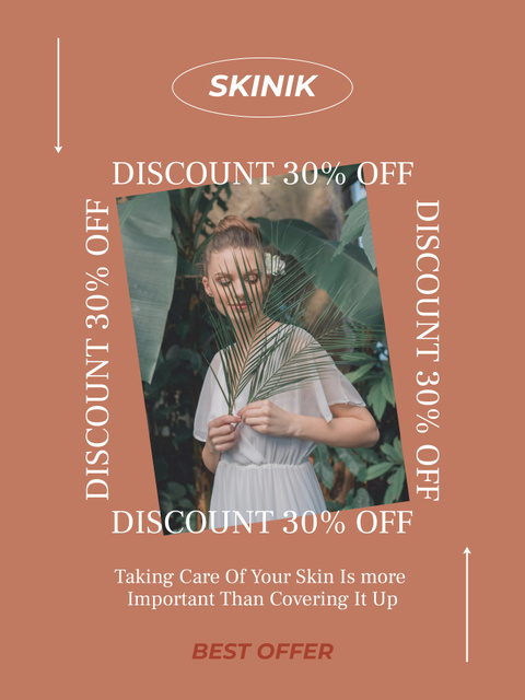 Discount Offer on Summer Sale with Woman in Dress Poster 36x48in Tasarım Şablonu