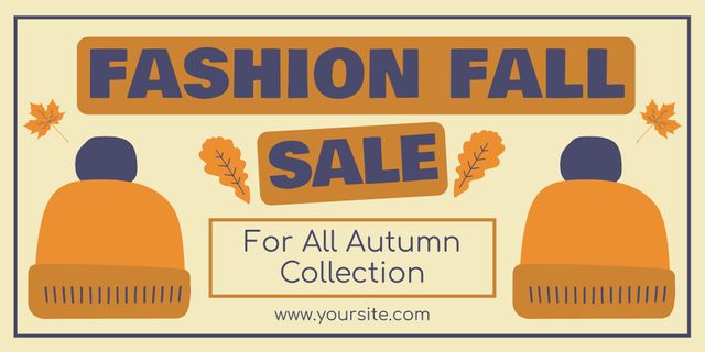 Fashionable Autumn Sale of Autumn Hats Twitter Modelo de Design