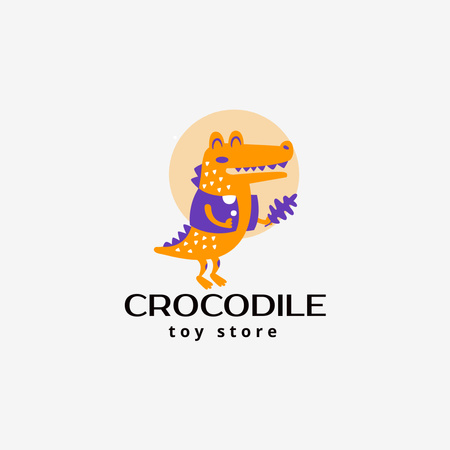 Crocodile Toy Store Logoデザインテンプレート
