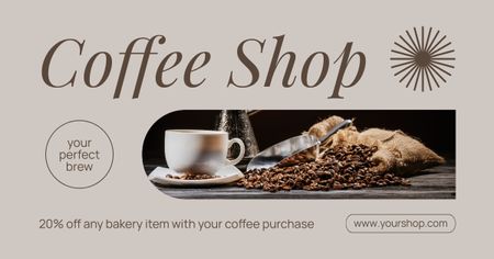 Top-notch Coffee At Discounted Rates Offer Facebook AD Design Template