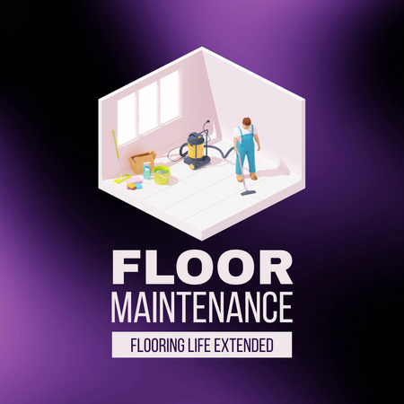Tiling Floor Maintenance Service Promotion Animated Logo Design Template