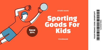 Designvorlage Sporting Goods Store for Kids für Coupon Din Large