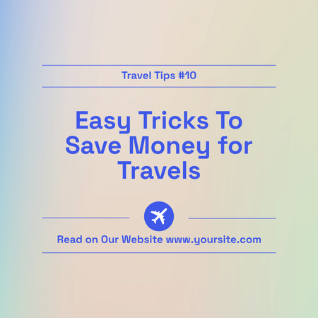 Ontwerpsjabloon van Instagram van Tips for Saving Money with Plane