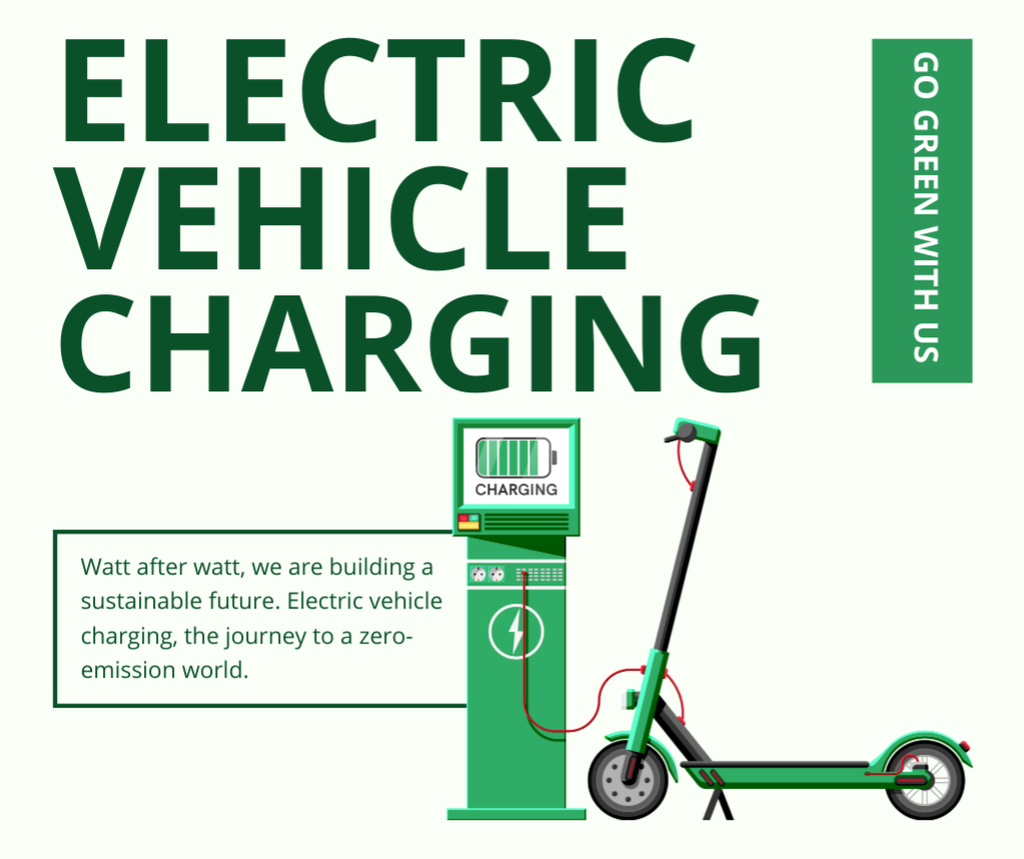 Charging Services for Electric Vehicles Facebook Design Template
