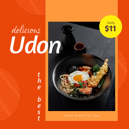 Special Udon Menu Offer with Omelet  Instagram Design Template