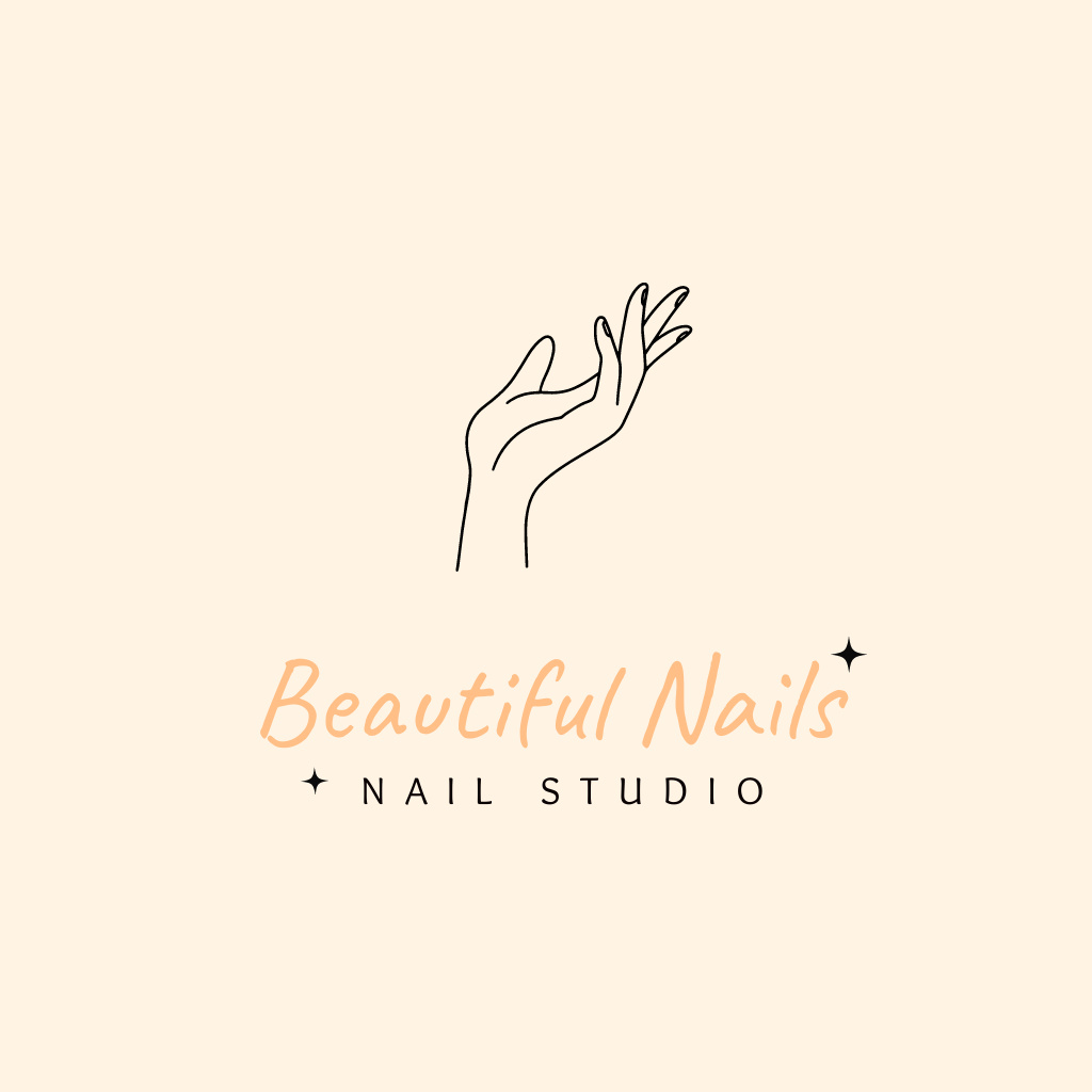 Hygienic Salon Services for Nails In Yellow Logo Šablona návrhu
