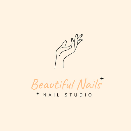 Hygienic Salon Services for Nails In Yellow Logoデザインテンプレート