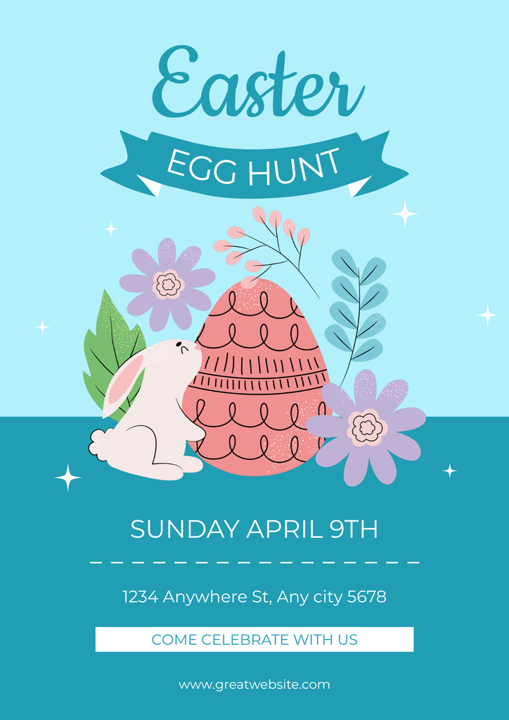 Easter Egg Hunt Announcement Poster – шаблон для дизайна