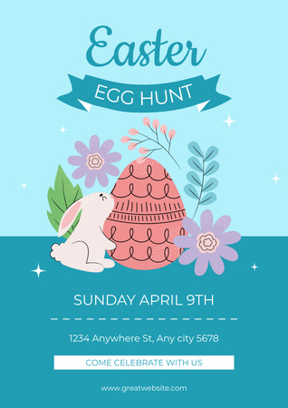Easter Egg Hunt Announcement Poster Design Template