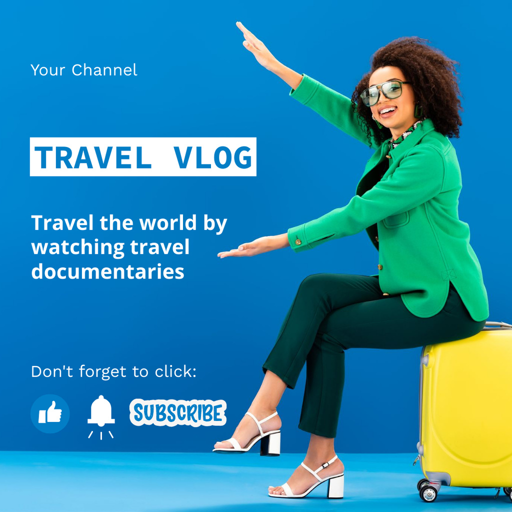 Interesting Travel Vlog Promotion With Documentaries Instagram Tasarım Şablonu