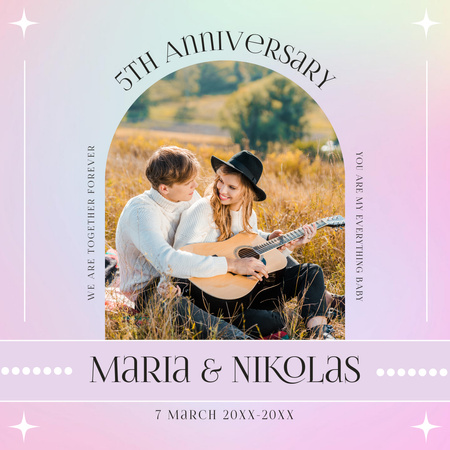 Anniversary Greeting to a Young Couple Instagram Design Template