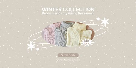 Winter Collection Sale Announcement Twitter Design Template