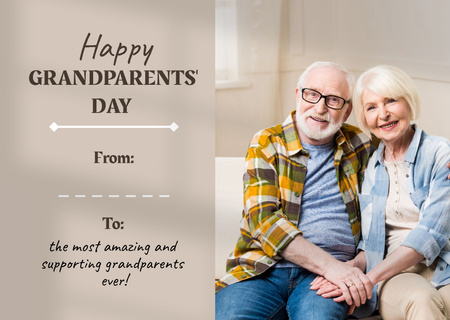 Warm Hugs on Grandparents' Day Card Design Template
