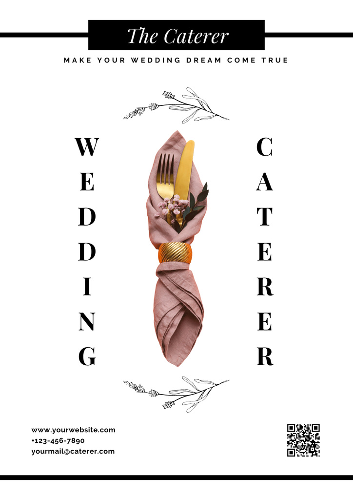 Wedding Catering Services Ad Poster Design Template