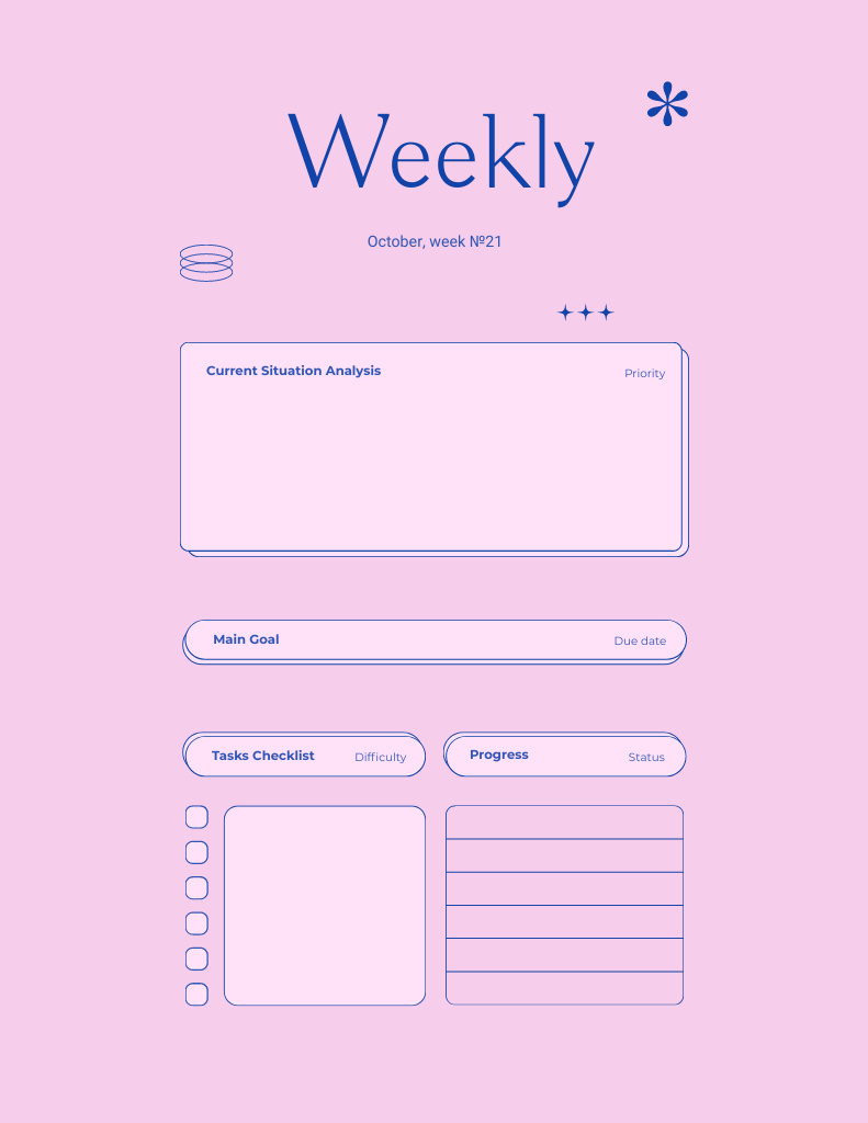 Modèle de visuel Weekly Budget Plan in Pink - Notepad 8.5x11in