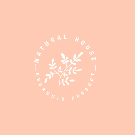 Emblem for Organic Shop on Pink Logo 1080x1080px – шаблон для дизайна