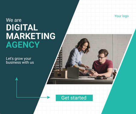Platilla de diseño Competent Digital Marketing Agency Services Offer With Slogan Facebook