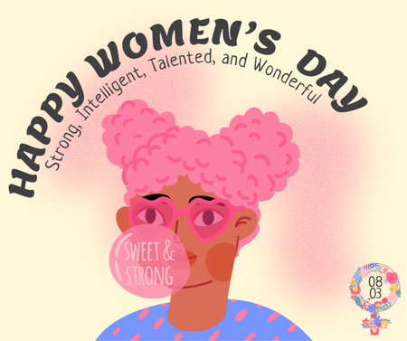 Inspiration of Girl Power on Women's Day Facebook Design Template