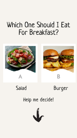 Designvorlage Healthy or Unhealthy Food Choice für Instagram Story