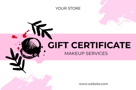 Makyaj Hizmetleri için Hediye Çeki Teklifi Gift Certificate Tasarım Şablonu