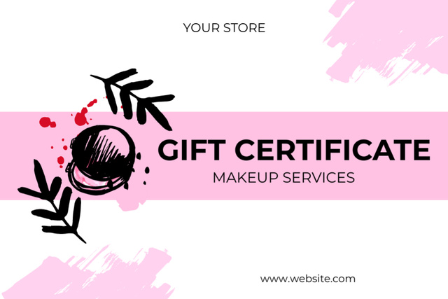Gift Voucher Offer for Makeup Services Gift Certificate Tasarım Şablonu